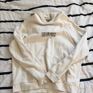 Taylor Swift Beige Hoodie - The Eras Tour, no hoodie ties